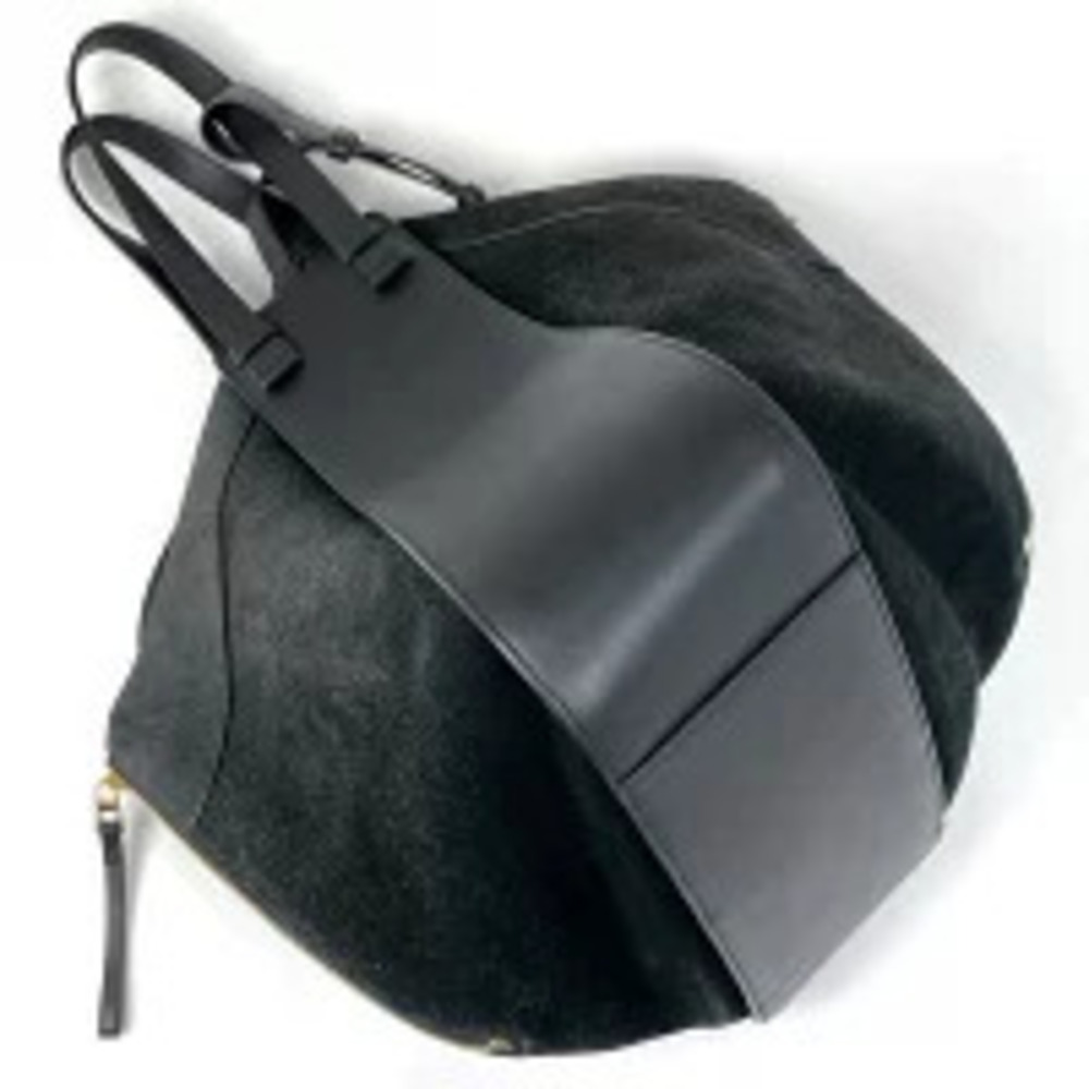 Loewe Face Bag Leather Shoulder Black Ghibli Hammock Tote
